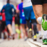 Shot of runner legs on street